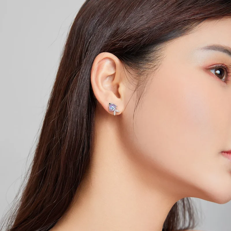 (изображение за) Сребърна Обици на винт в стил Пандора Честита рибка - SCE1028 - Преглед 7