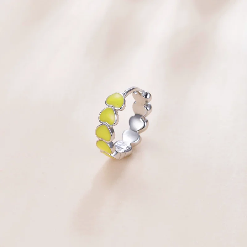(изображение за) Сребърна Обици тип халка в стил Пандора Сърца - SCE1052-YE - Преглед 2