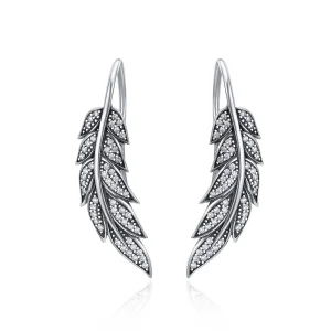 (изображение за) Сребърна Висящи обици в стил Пандора Листа - SCE215