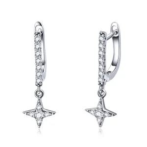 (изображение за) Сребърна Висящи обици в стил Пандора Примигваща нощ - SCE446