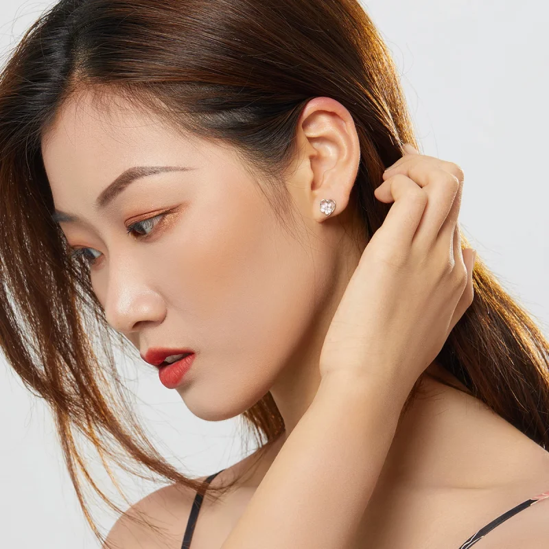 (изображение за) Сребърна Обици на винт в стил Пандора Грижовна кучешка лапа - SC - Преглед 4