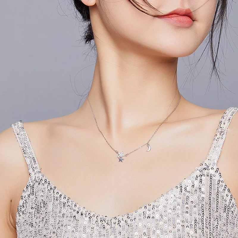 (изображение за) Сребърна Колиета в стил Пандора с висулки Историята на звездите - Преглед 6