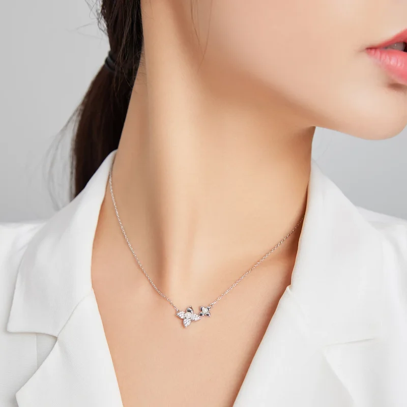 (изображение за) Сребърна Колиета в стил Пандора с висулки Топка за хортензия - S - Преглед 8