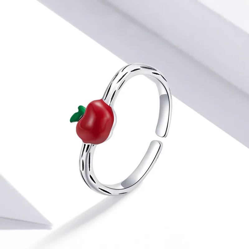 (изображение за) Сребърна отворен пръстен в стил Пандора Apple - SCR708 - Преглед 2
