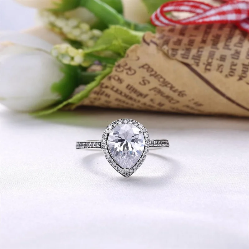 (изображение за) Капки от любов - 196251CZ - Пръстени пандора - Преглед 3