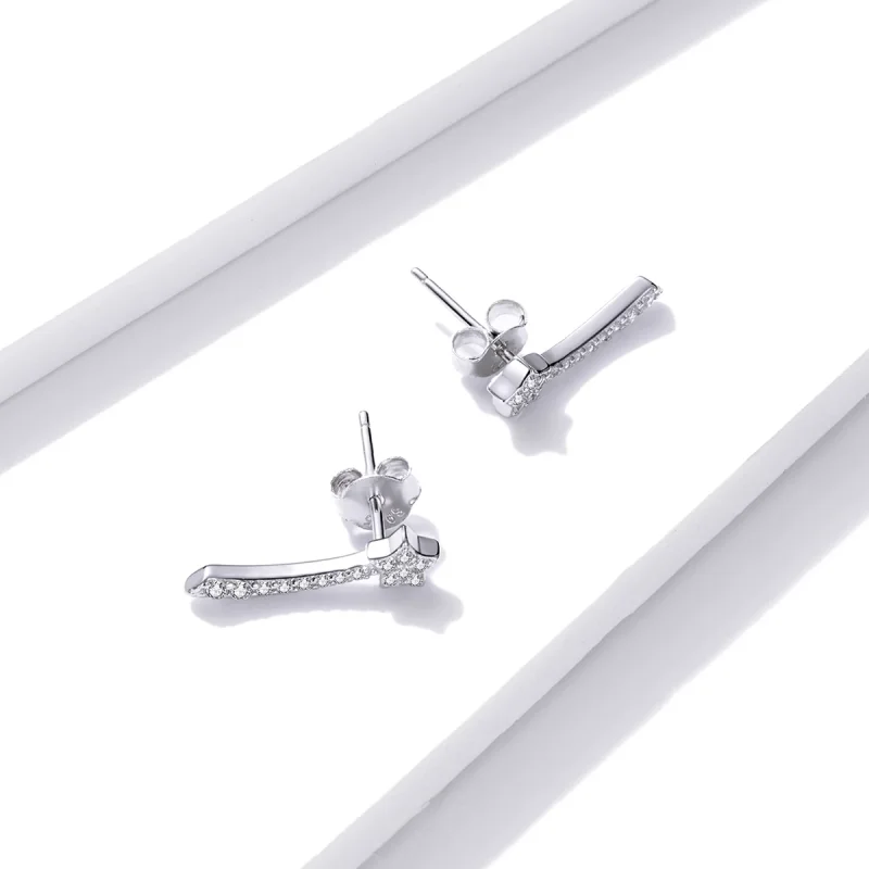 (изображение за) Сребърна Обици на винт в стил Пандора Блестящ метеор - BSE486 - Преглед 4