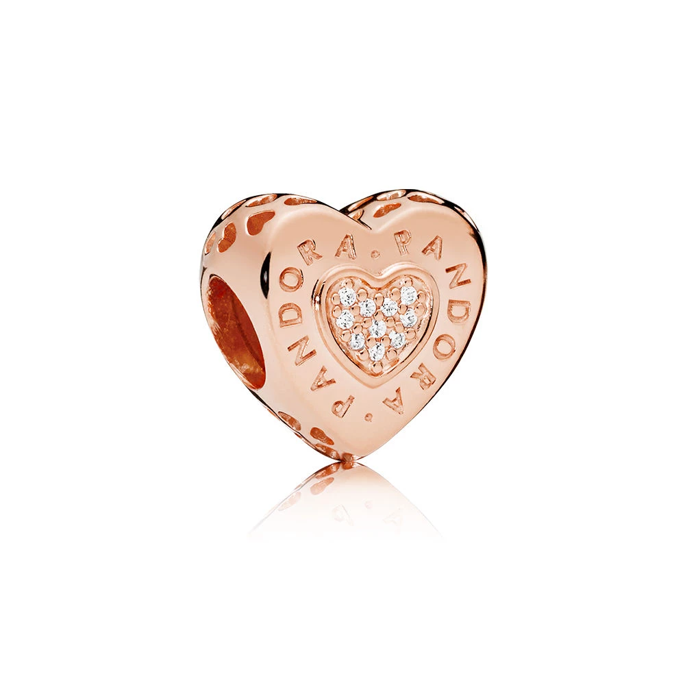 pandora rose талисман подпис сърце