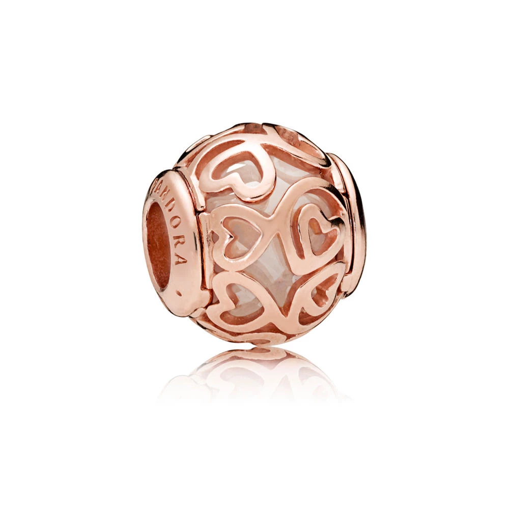 pandora rose талисман сърца филигран