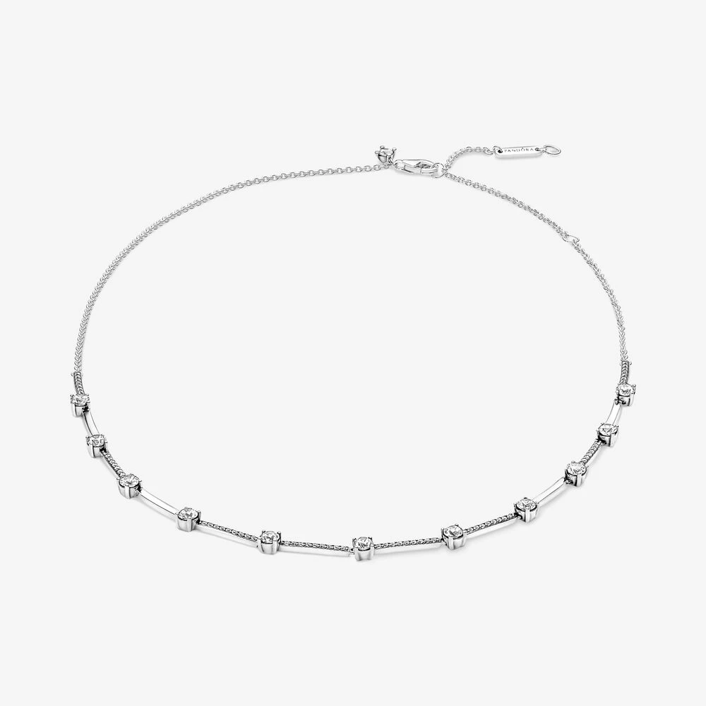 колиета вериж пандора пенливи барове pavé collier 390059c01