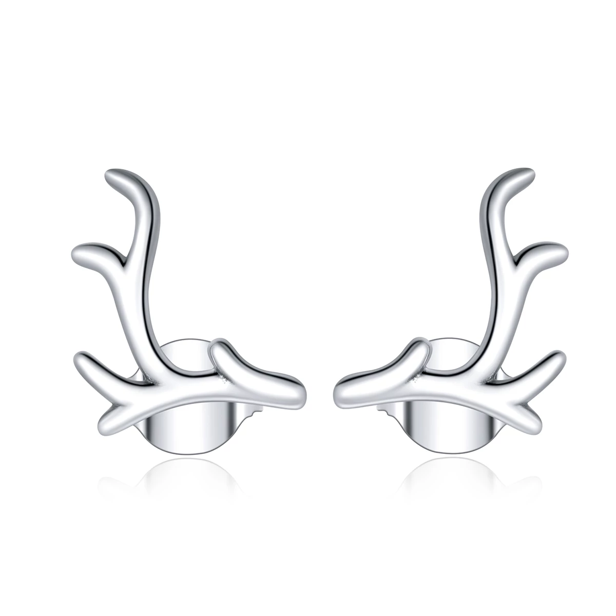 сребърна обици на винт в стил пандора прости рога sce963