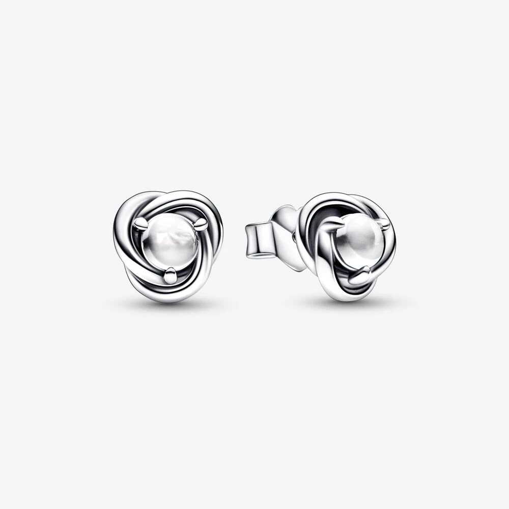 pandora априлски месец birthstone кръгли стилет обици 292335c01