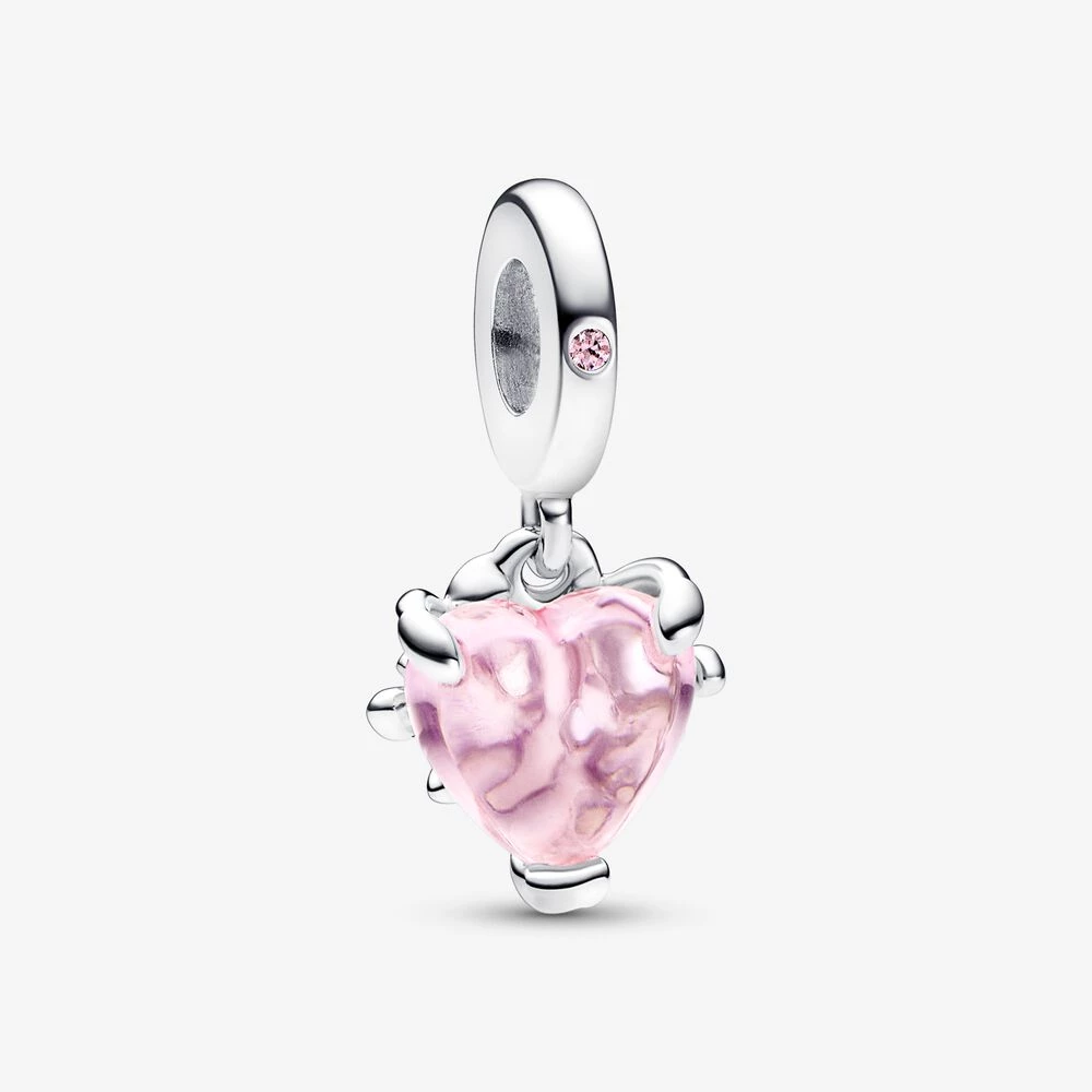 pandora розово семеен дърво и висулка със сърце 792654c01