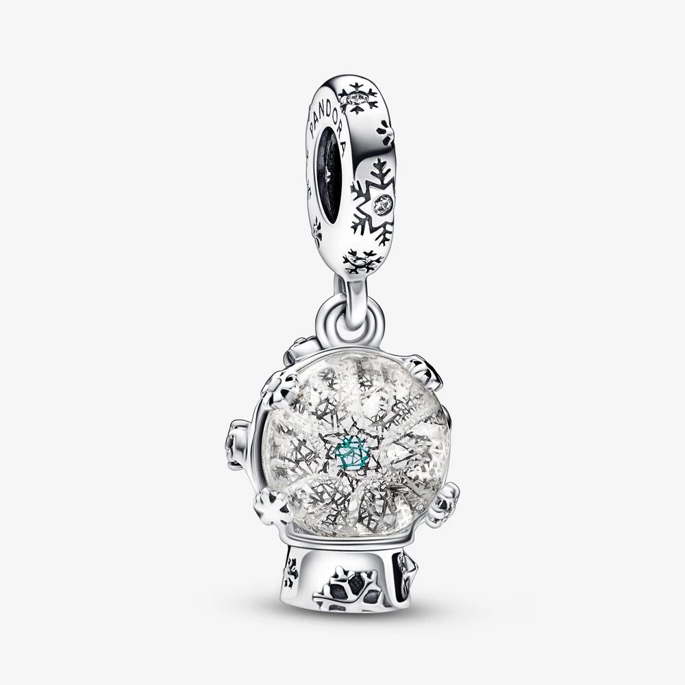 pandora снежинка снежна топка обеци с висулка 792369c01