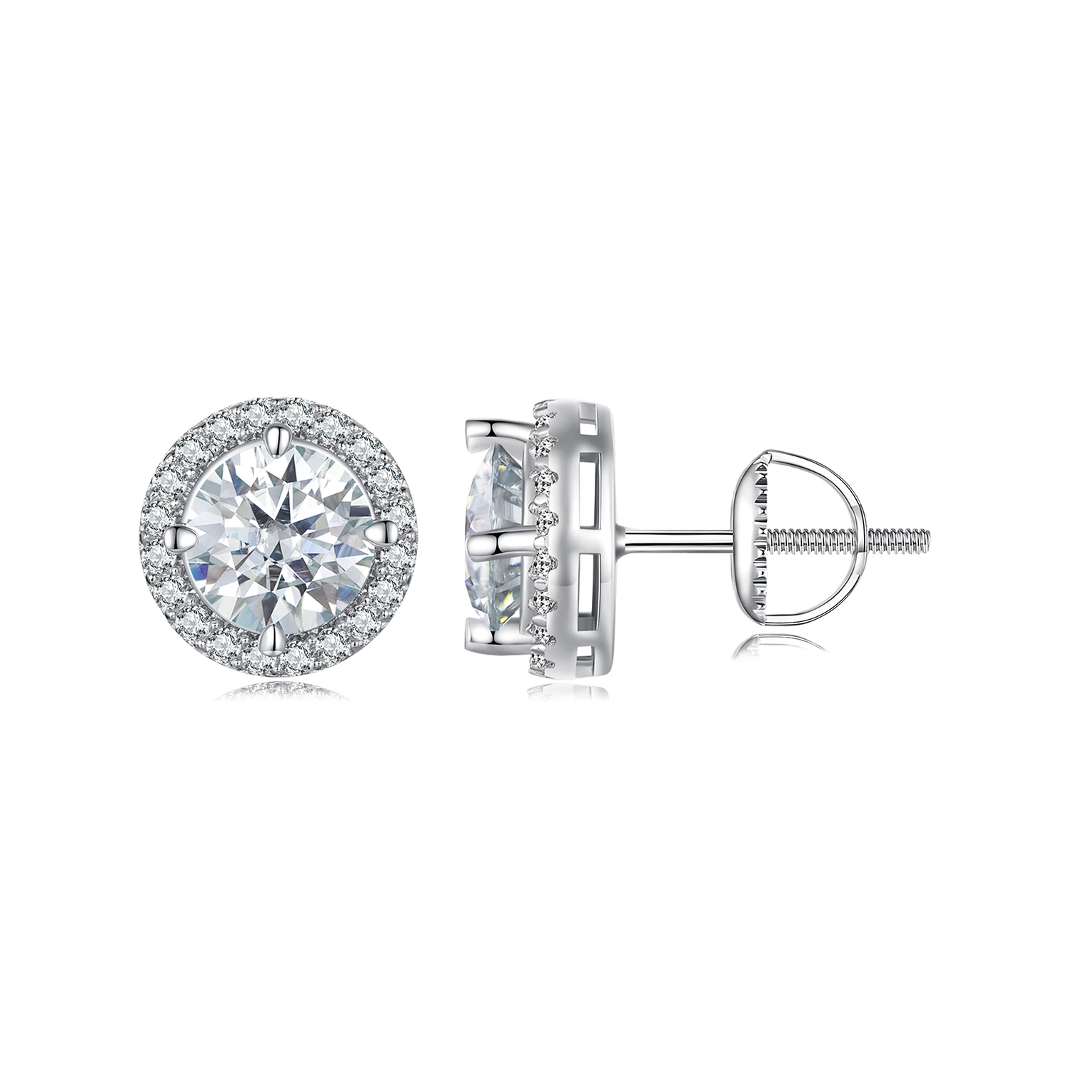 pandora стил 1ct moissanite обици два сертификата mse039