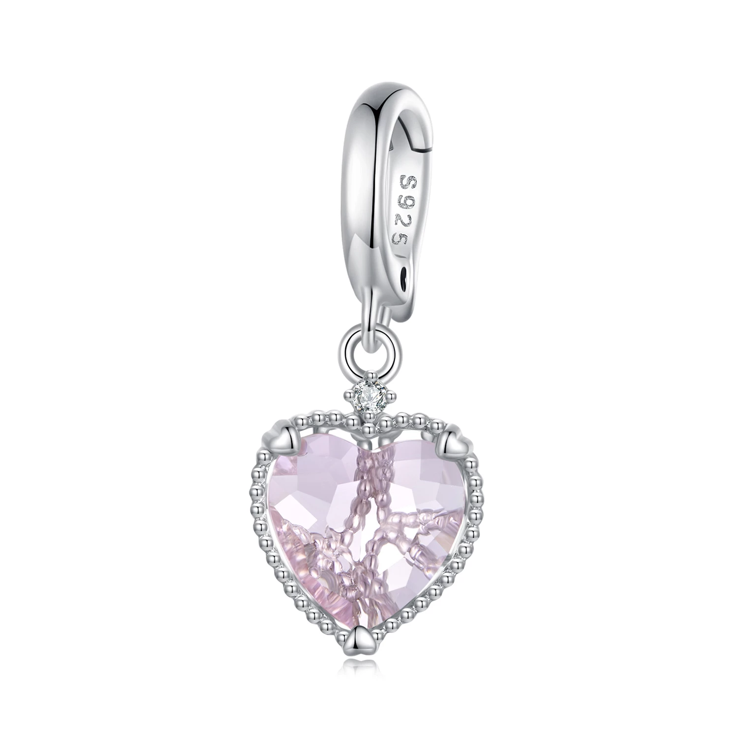 pandora стил pink heart dangle scc2594