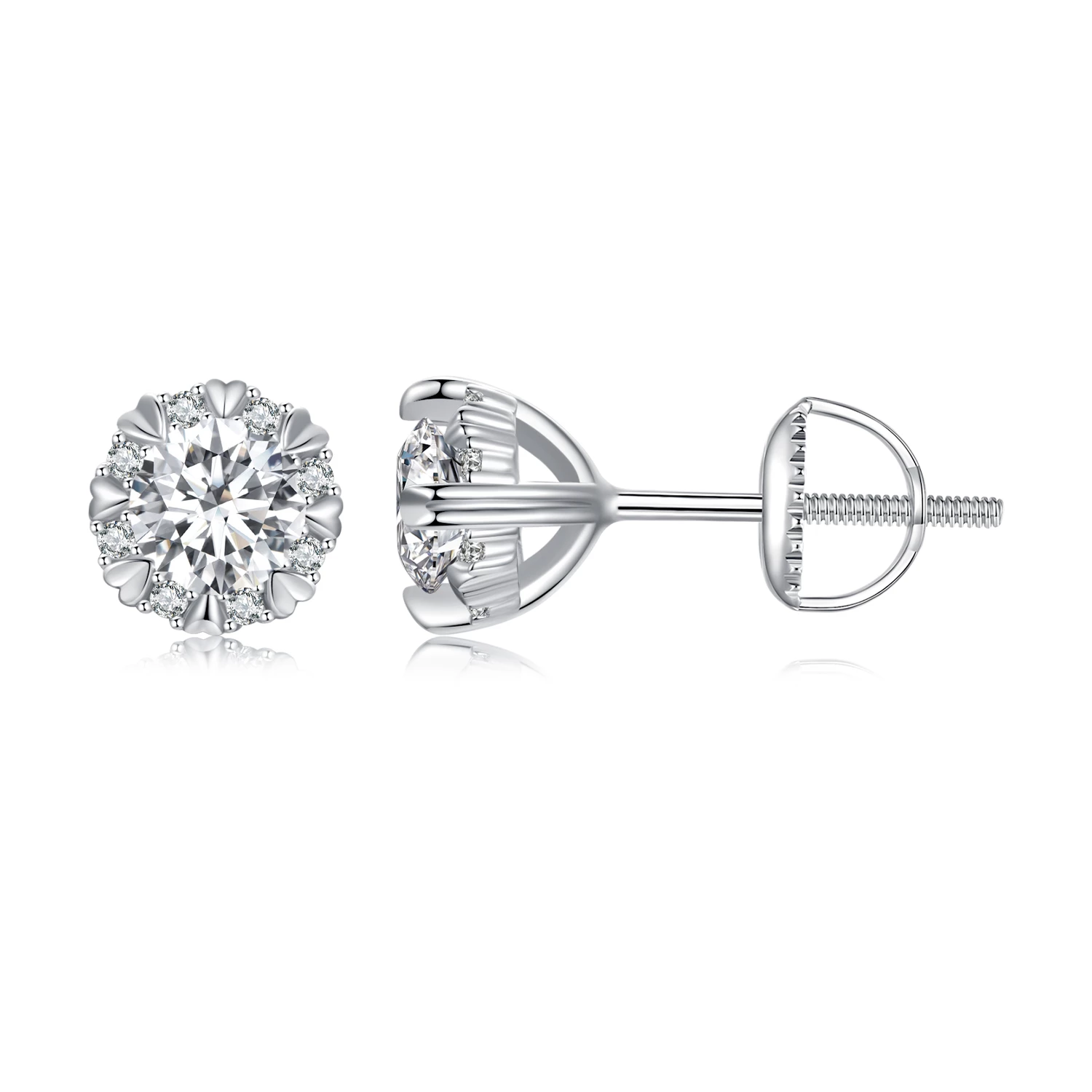 pandora стил изискани moissanite стикерни обици две сертификата mse017