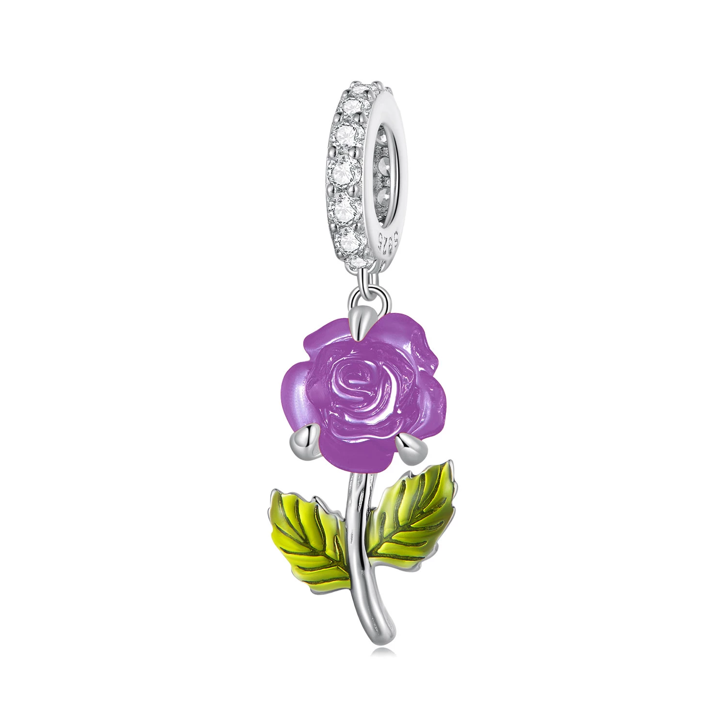 pandora стил кристална роза с висулка bsc824 vt