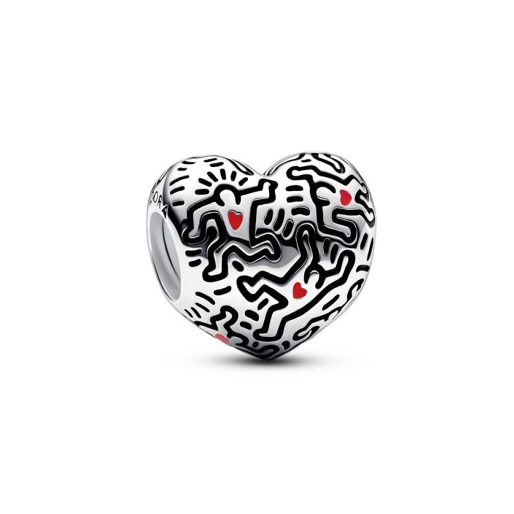 keith haring x pandora line art people charm 792224c01