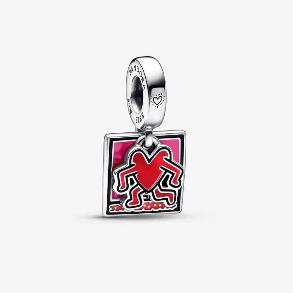 keith haring x pandora walking heart двойно висящ талисман 792216c01