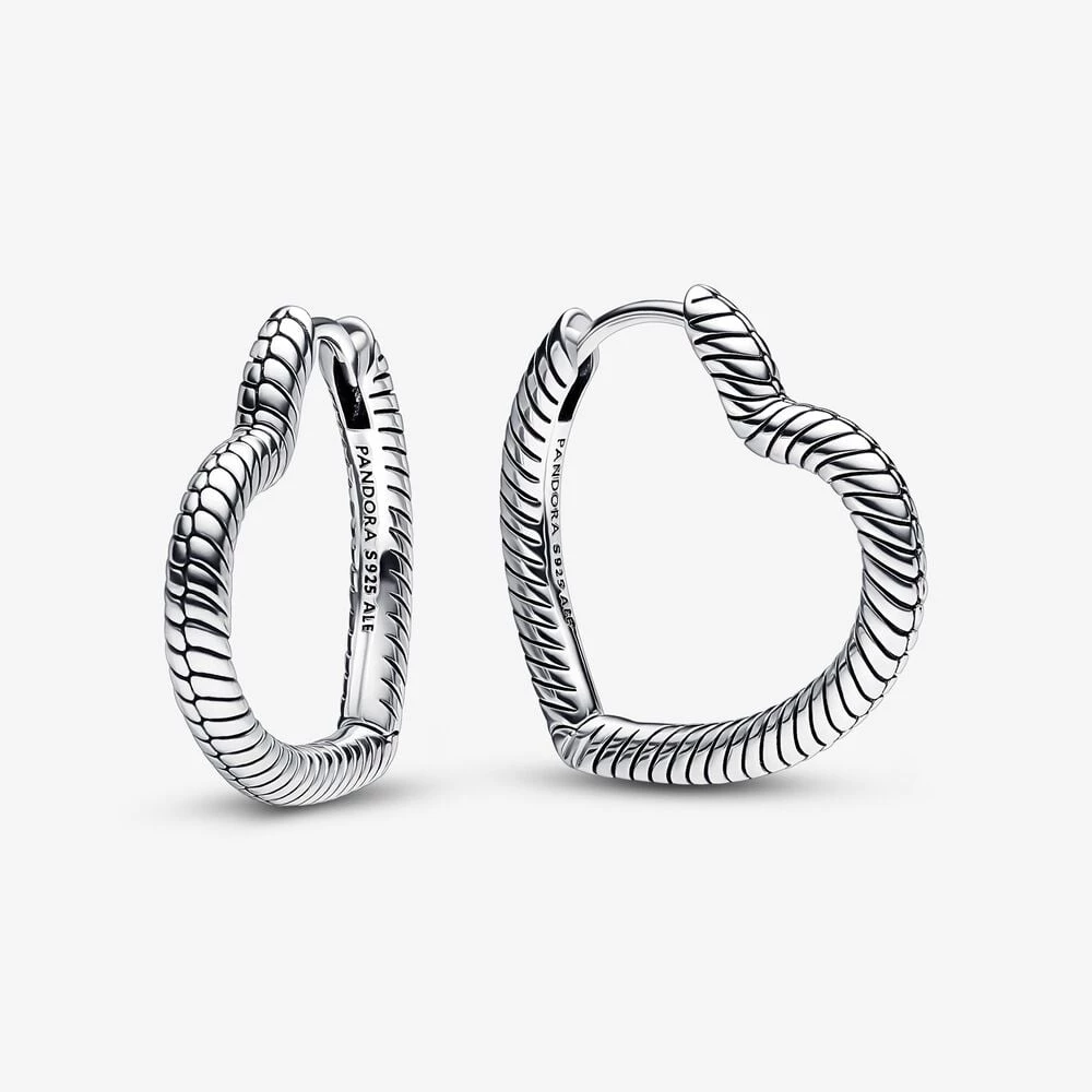 pandora moments heart charm обеци с халки 292236c00