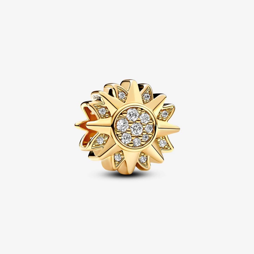 pandora sun 14k позлатен талисман с прозрачен кубичен цирконий 762839c01