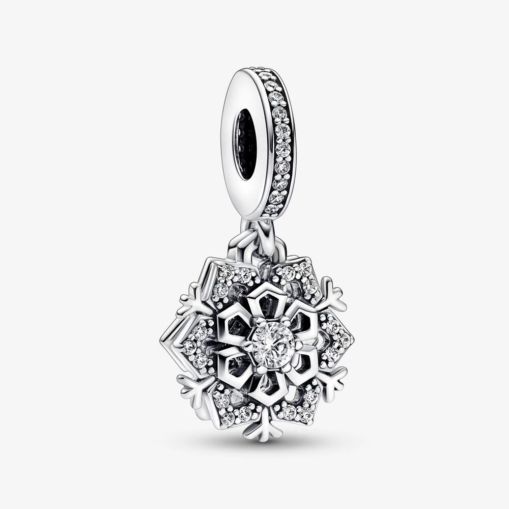 pandora искряща снежинка двойно висяща талисман 792355c01