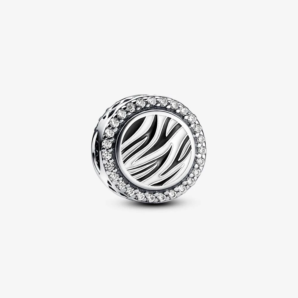 pandora сребърен талисман с принт zebra 792016cz_e025