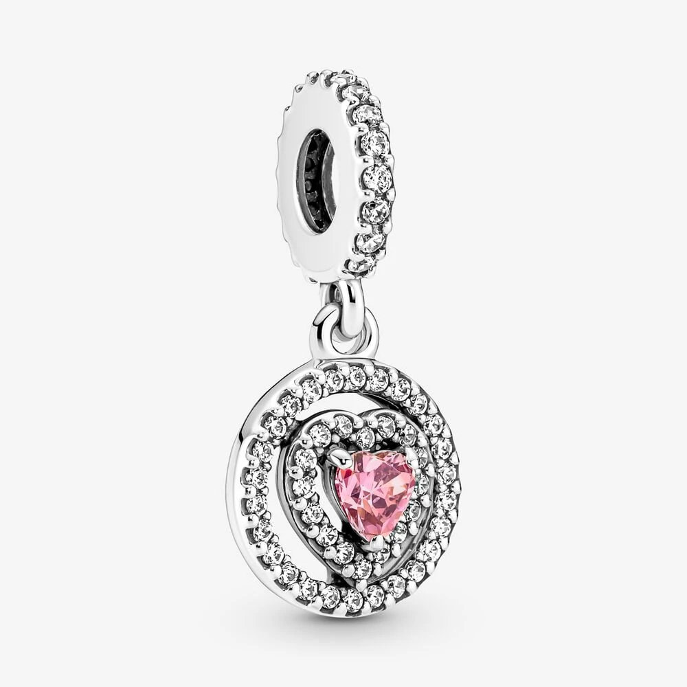 висящ талисман pandora sparkling double halo heart 791476c01