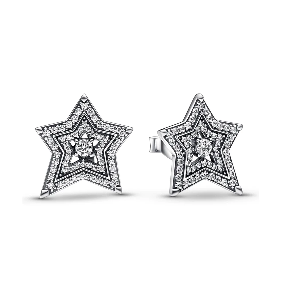 обеци pandora celestial asymmetric star stud 292415c01