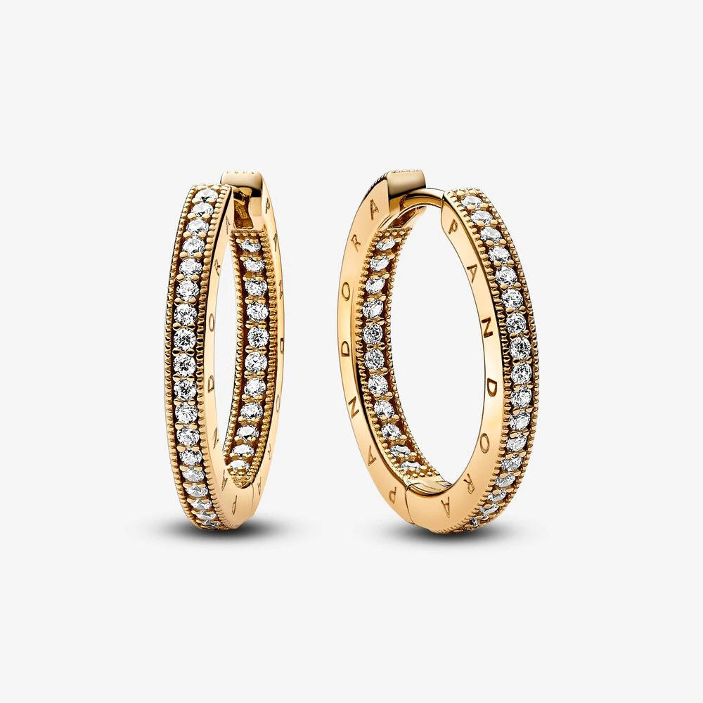 подписано лого на pandora и обеци pavé hoop 262738c01