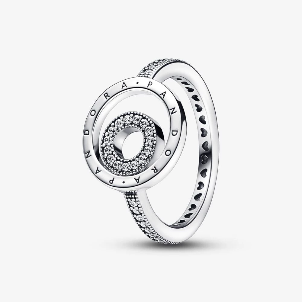 пръстен с паве с лого на pandora circles 192316c01