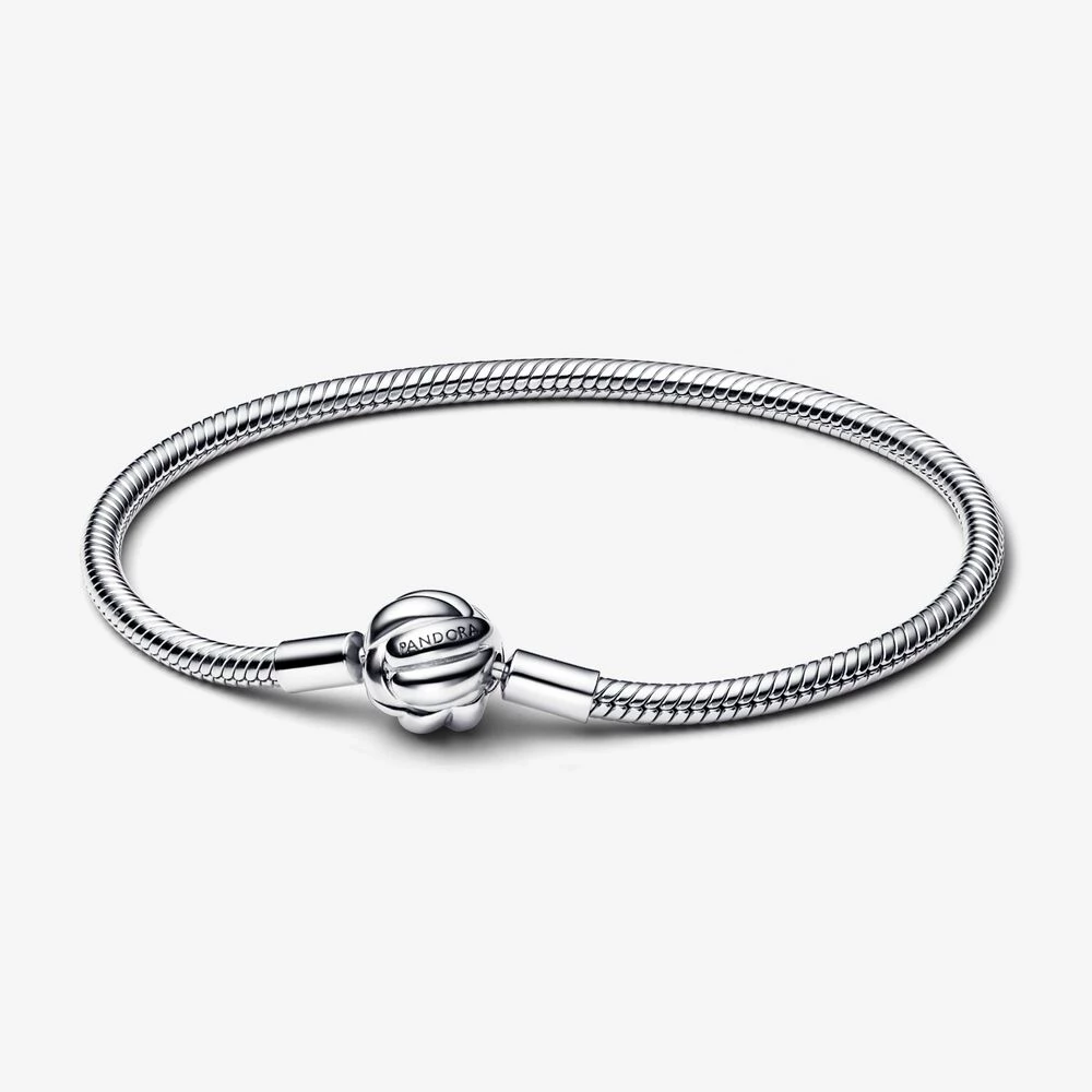 сребърна гривна pandora със змийска верига със закопчалка с любовен възел 592422c00