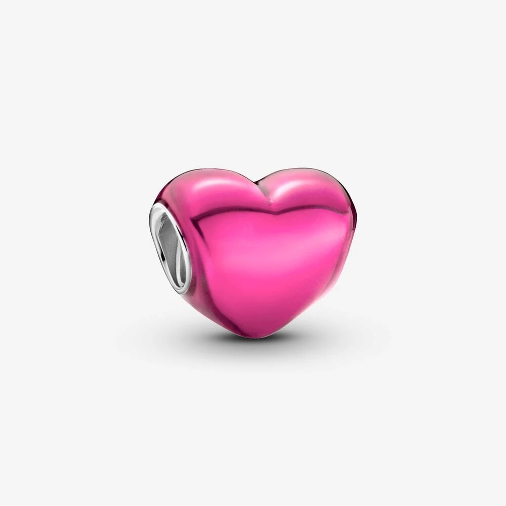 талисман pandora metallic pink heart 799291c03
