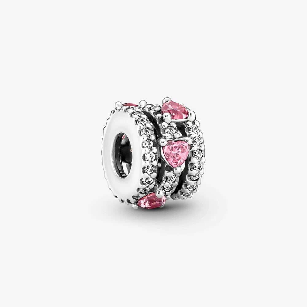 талисман pandora sparkling triple halo hearts 791161c01