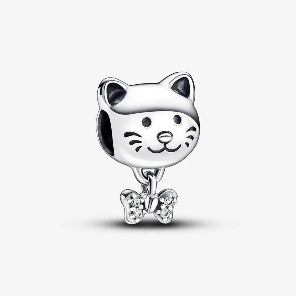 талисман за домашни любимци pandora cat bow charm 792255c01