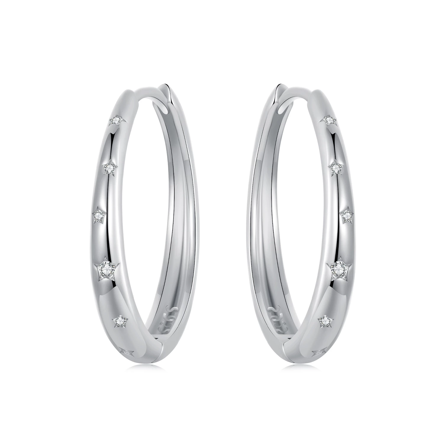 обеци със звезди в стил pandora bse956