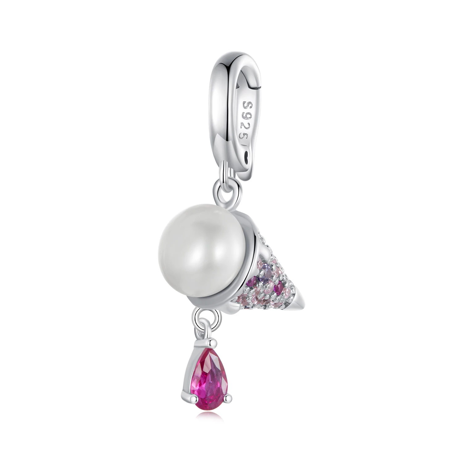 талисман за сладолед от естествена перла pandora style bsc962