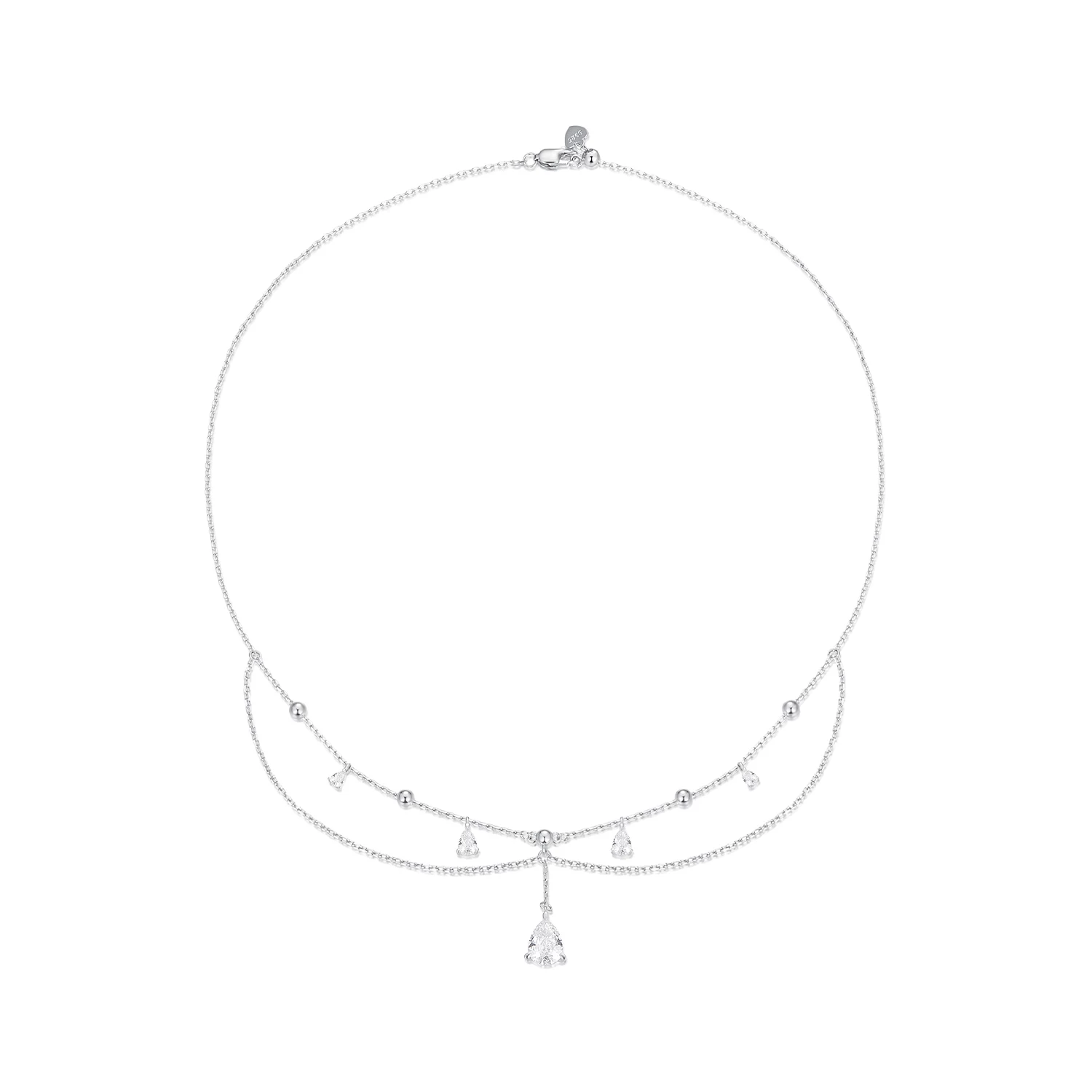 колие с пискюли в стил pandora water drop bsn383