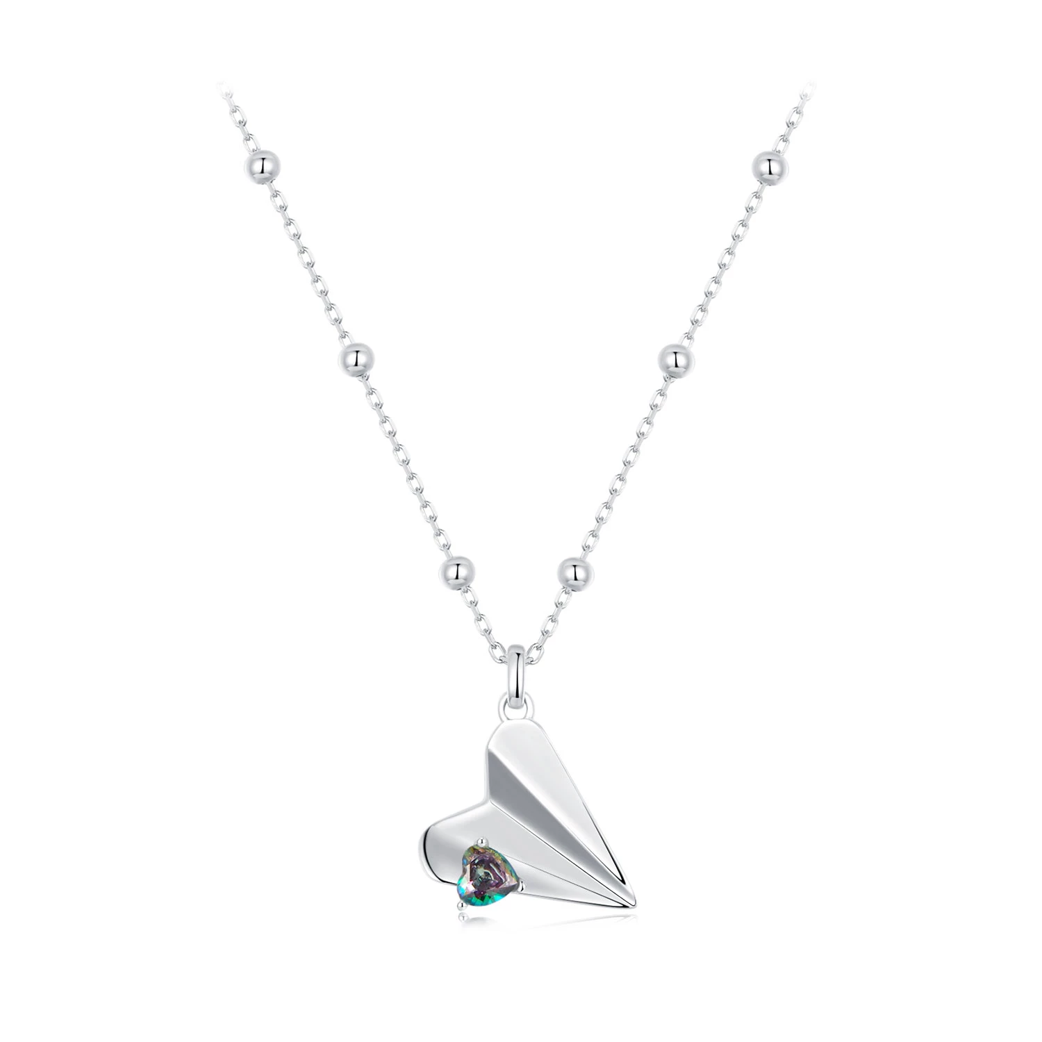 колие със самолет pandora в черен цвят scn516