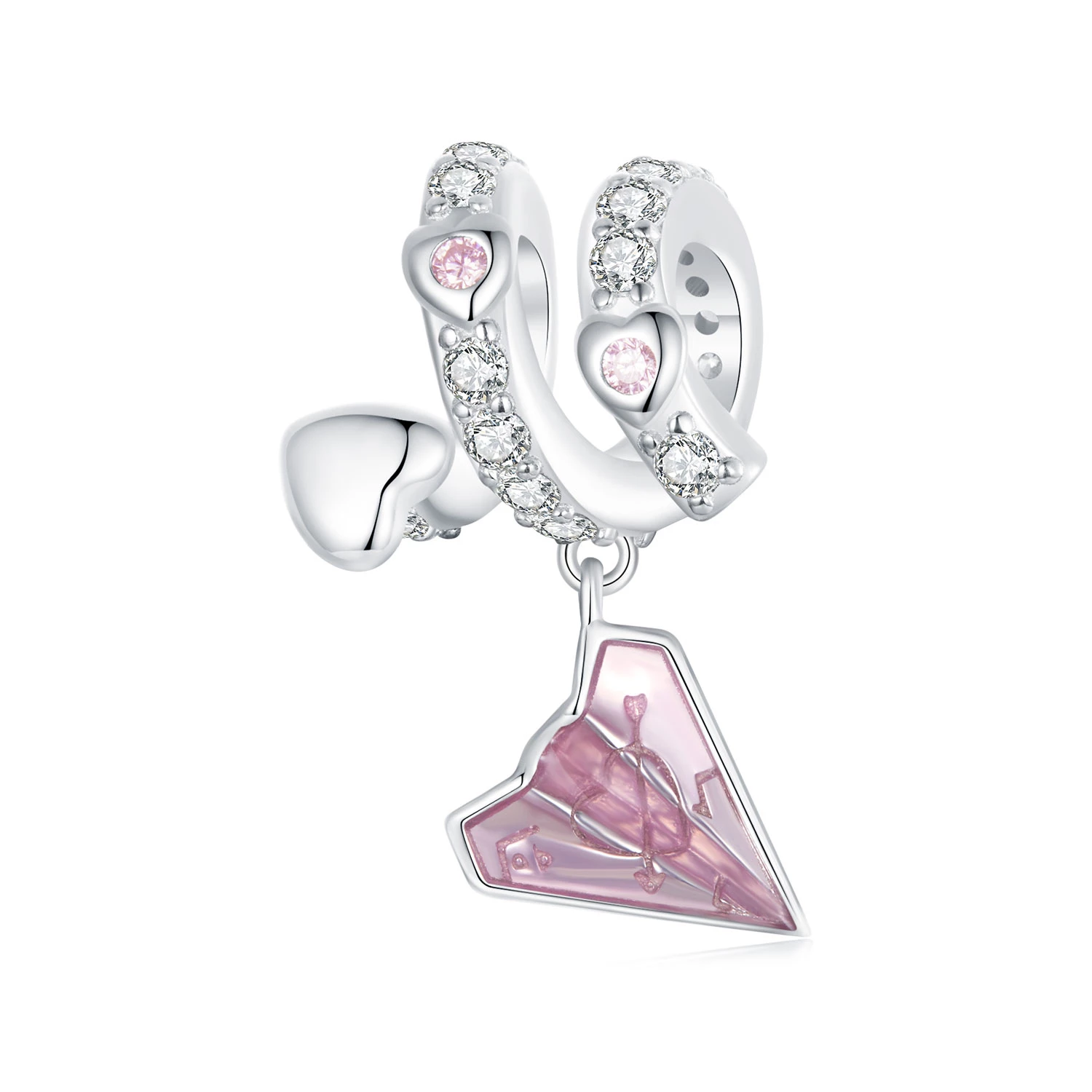 мъниста с любовно писмо в хартиен самолет в стил pandora bsc974
