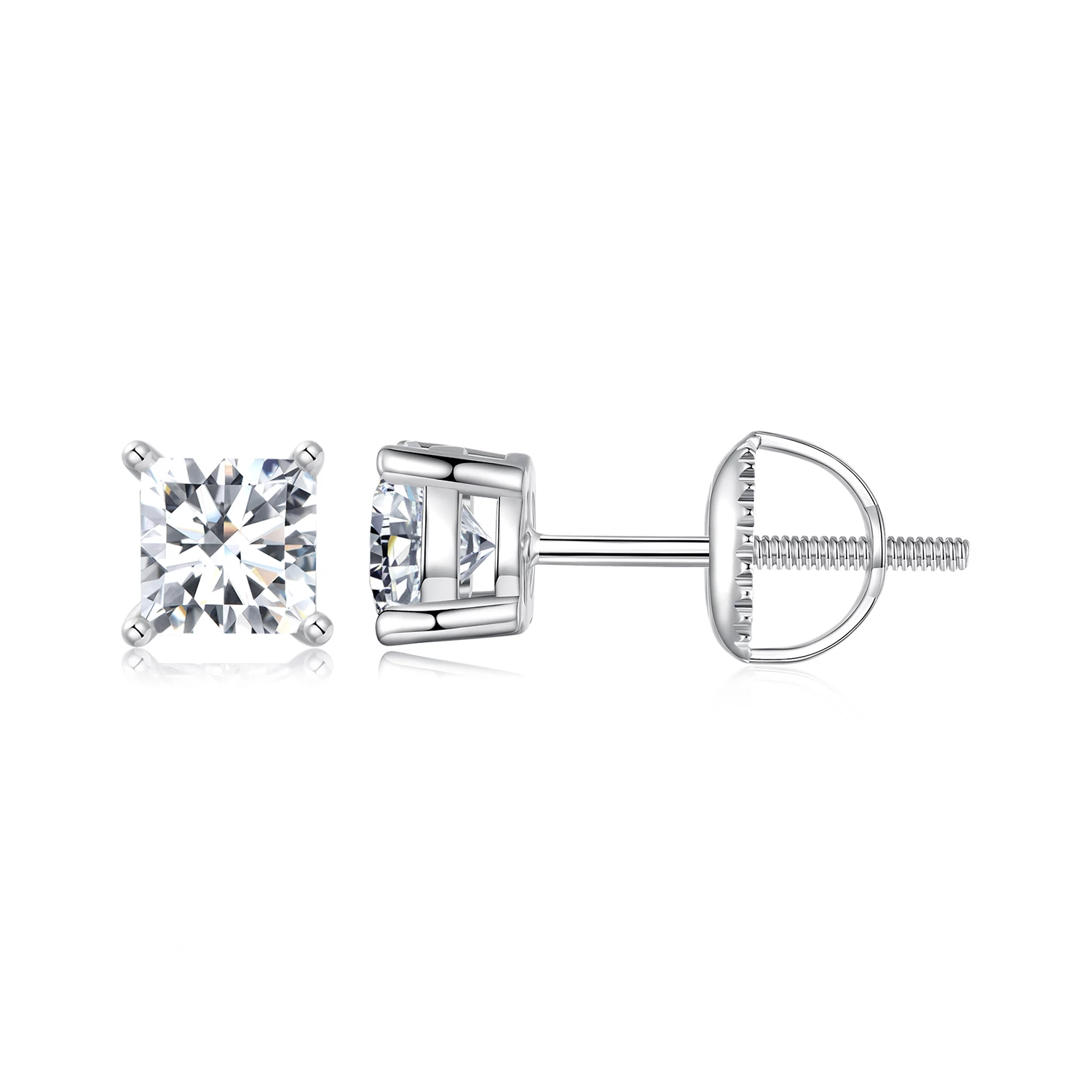 обеци от стил pandora princess moissanite два сертификата mse047l