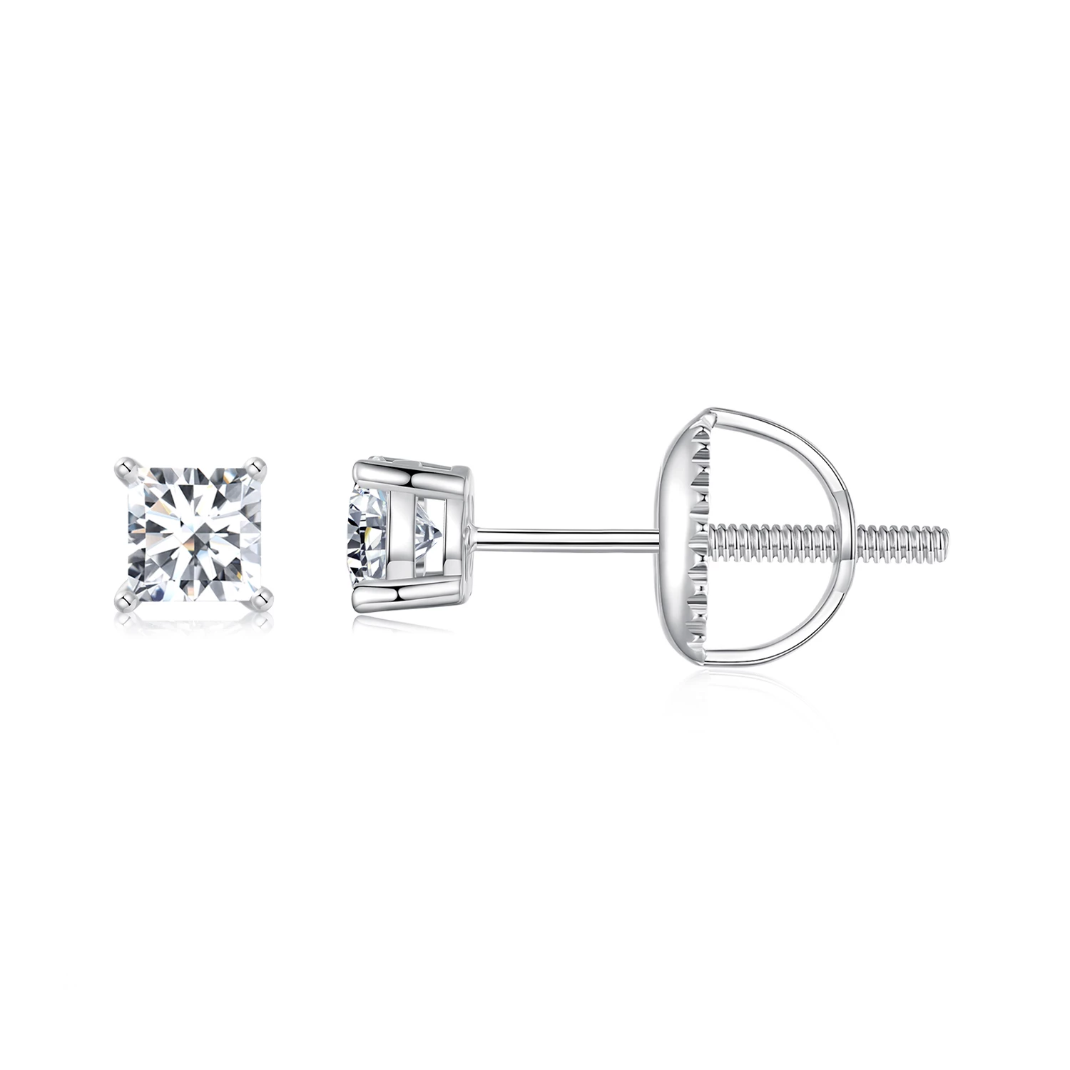 обеци от стил pandora princess moissanite един сертификат mse047s