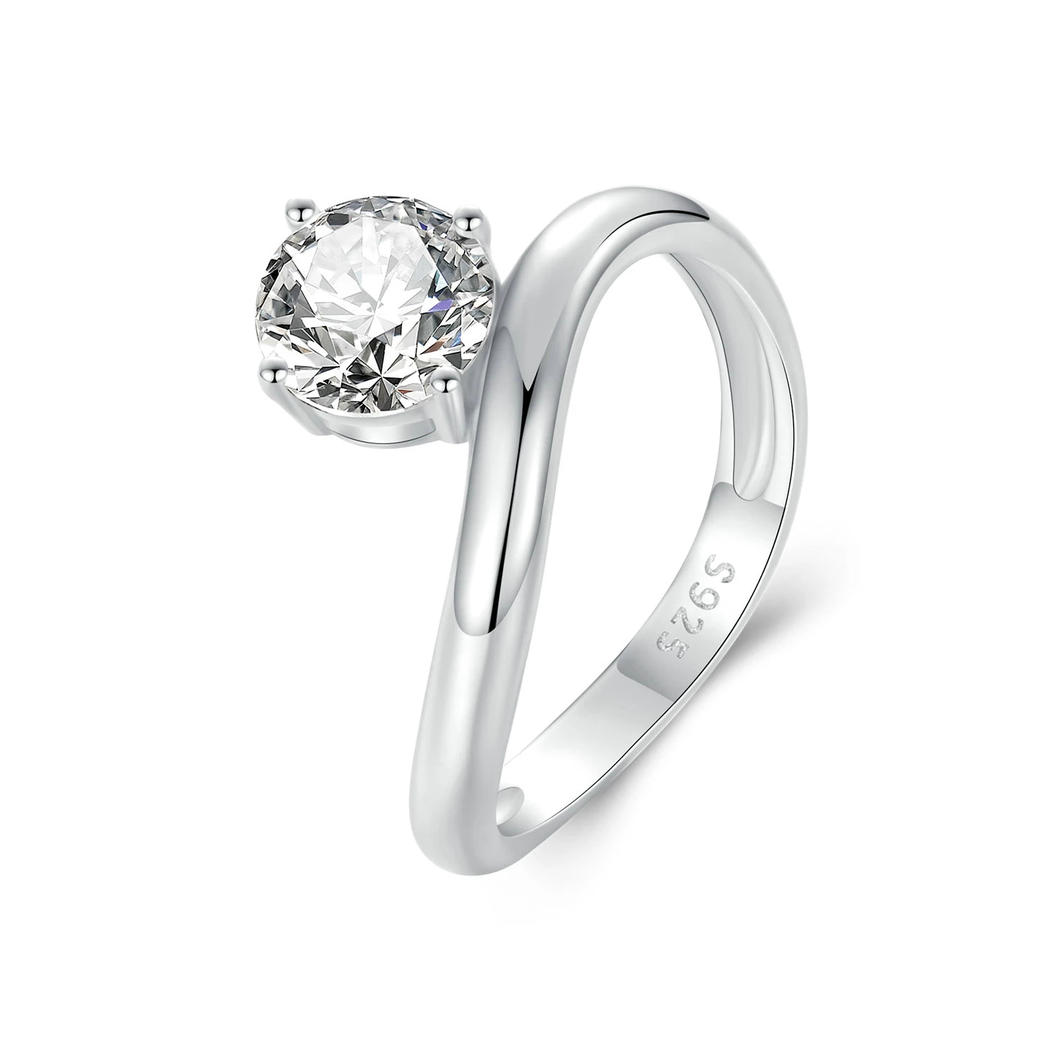 pandora style simple 1ct moissanite пръстен с един сертификат msr050