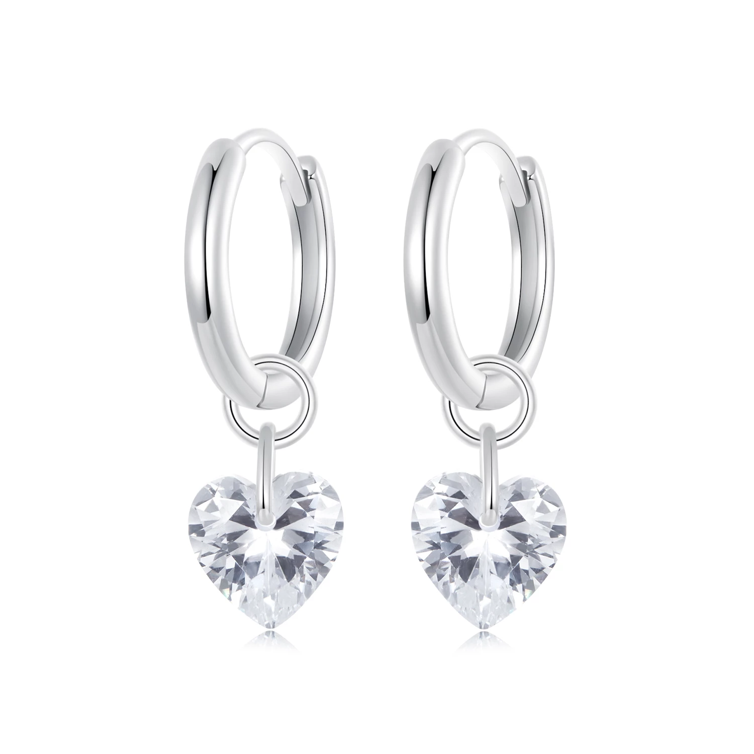 pandora style интелигентни обеци сърца sce1753
