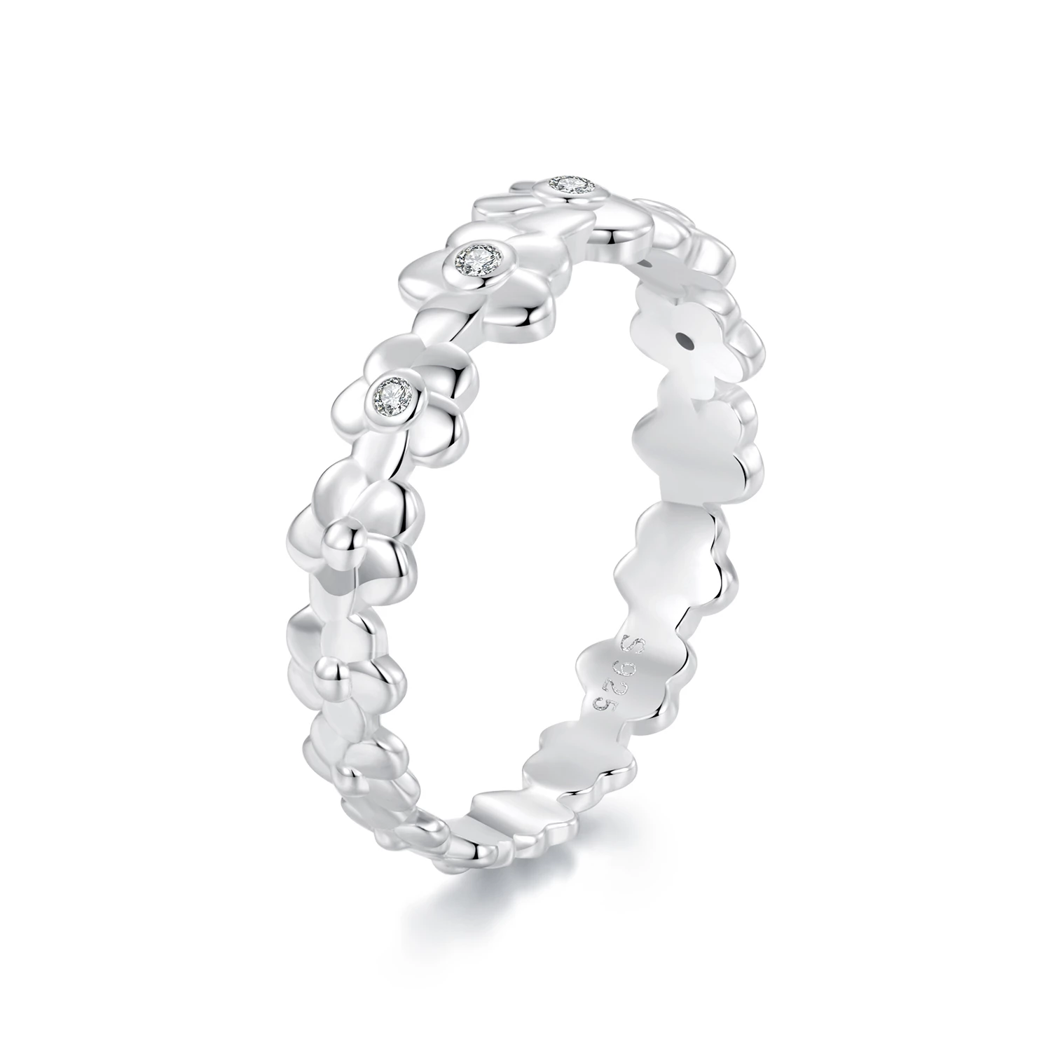 pandora style малък пръстен с цветя scr1028