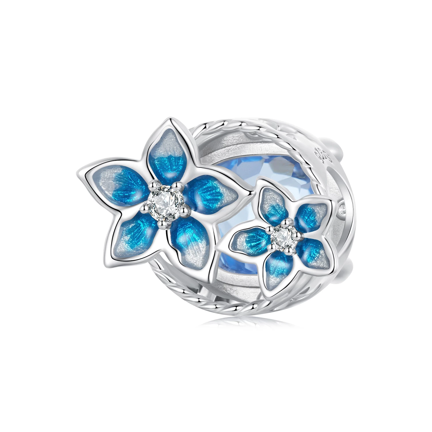 pandora style малък талисман с цветя делфиниум bsc1029