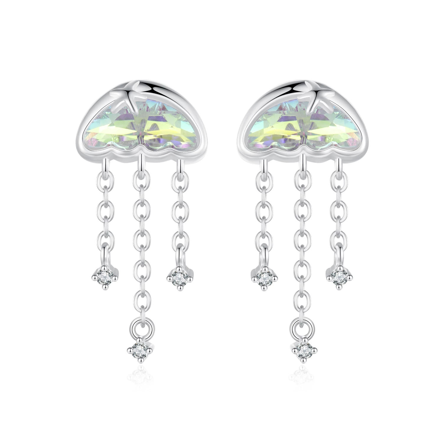 pandora style цветни обеци с медузи sce1742