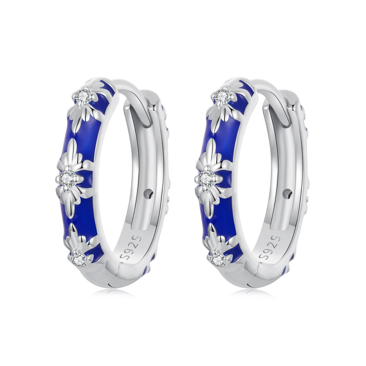 обеци с ирис в стил pandora sce1739