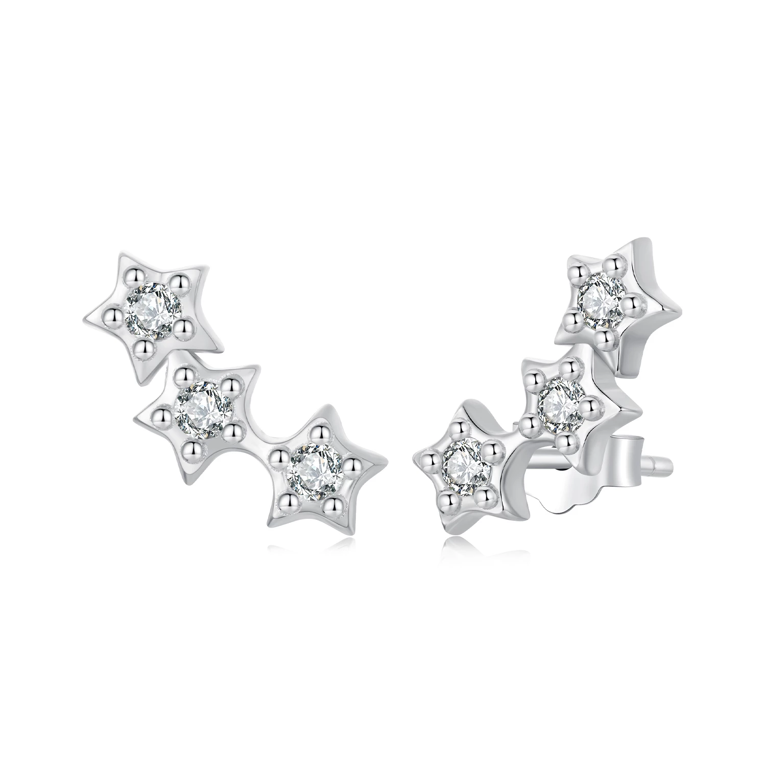 обеци със звезди в стил pandora sce1740