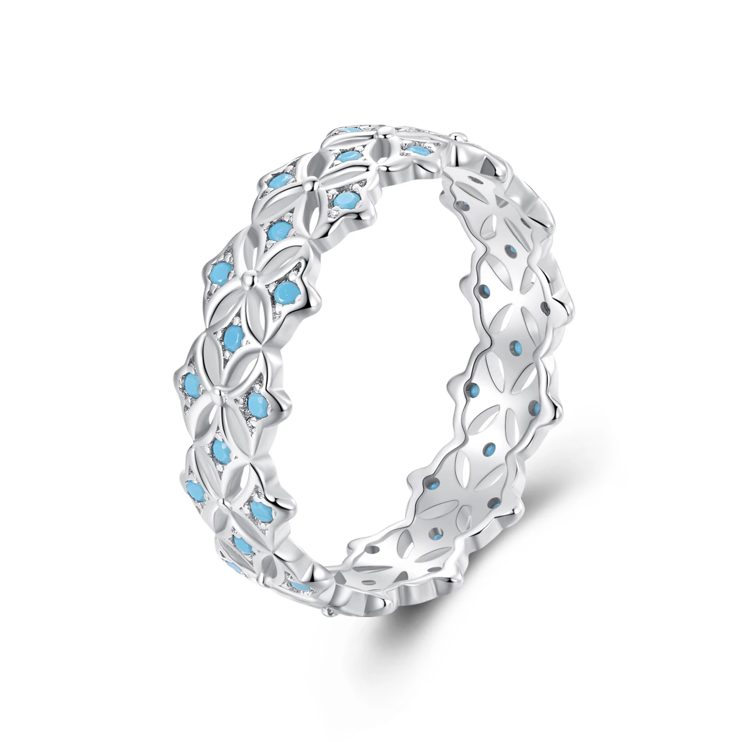 пръстен с тюркоаз в стил pandora bsr556